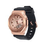 Montre G-SHOCK femme acier doré rose bracelet résine noire - vue 4
