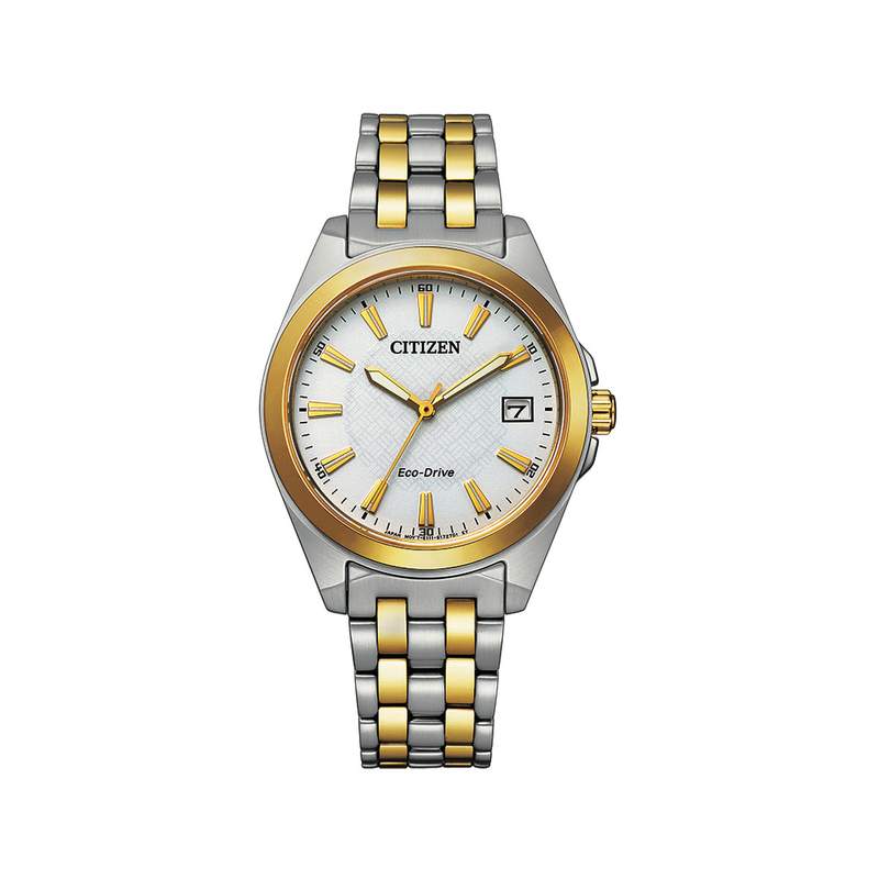 Citizen dameshorloge Eco-Drive in tweekleurig geel staal - afbeelding 1
