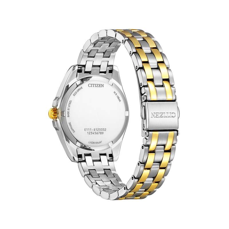 Citizen dameshorloge Eco Drive tweekleurig staal geel - weergave 3