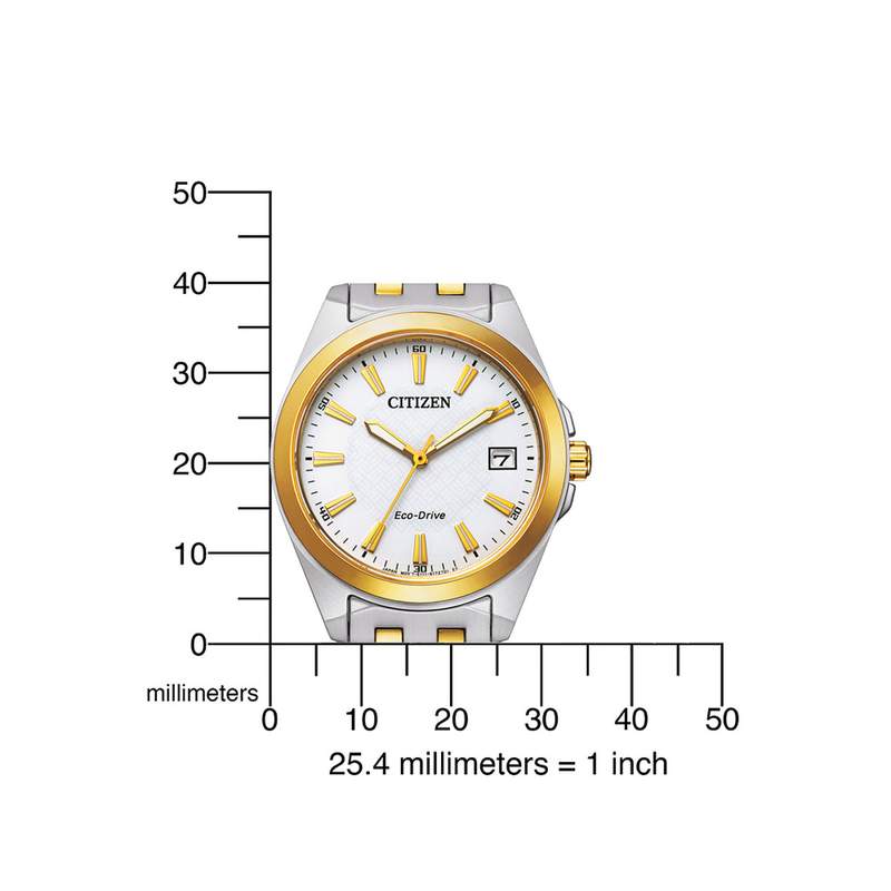 Citizen dameshorloge Eco Drive tweekleurig staal geel - weergave D2