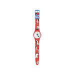 Montre Swatch mixte matériaux biosourcés rouges motif Peanuts - vue 3