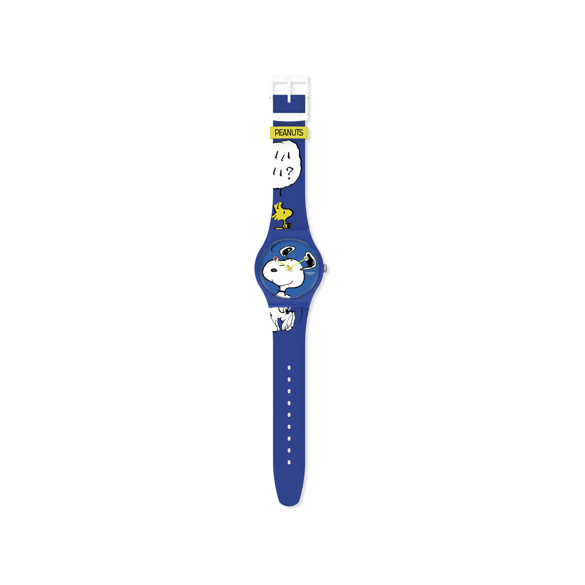 Montre Swatch mixte matériaux biosourcés bleus motif personnages Peanuts - vue 3