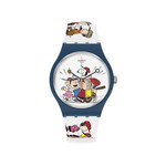 Montre Swatch mixte matériaux biosourcés blanc motif personnage Peanuts - vue 1