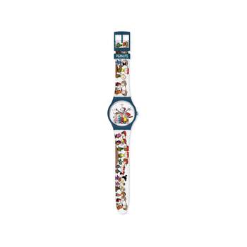 Swatch horloge, gemengde materialen van biologische oorsprong, wit, Peanuts-karaktermotief