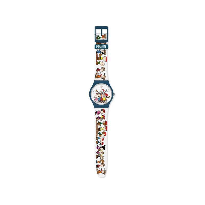 Montre Swatch mixte matériaux biosourcés blanc motif personnage Peanuts - vue 3