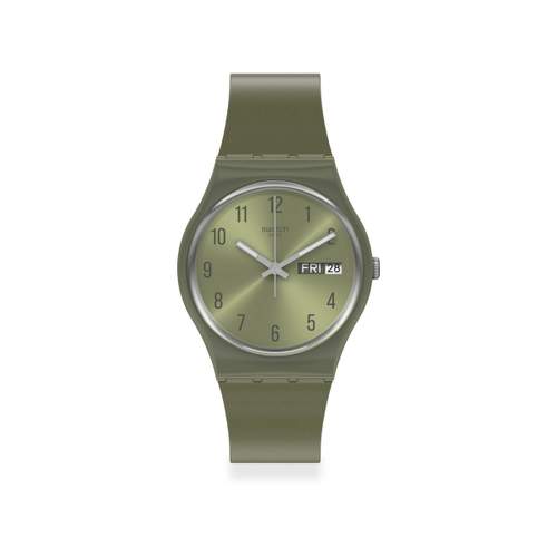 Swatch mixed green plastic watch