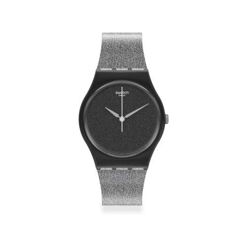 Swatch watch mixed bio-sourced materials black silicone bracelet black