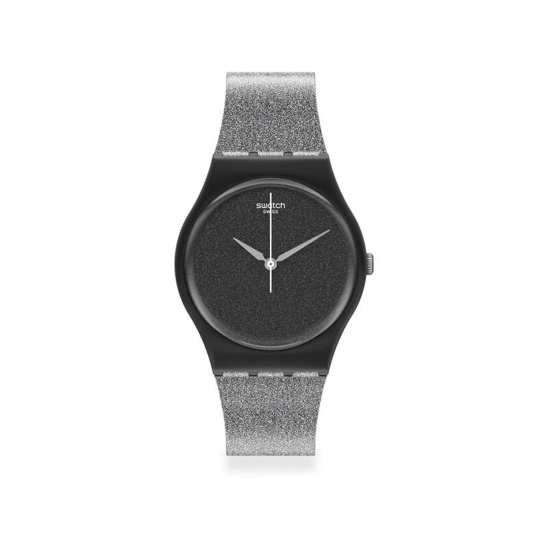 Montre Swatch mixte matériaux biosourcés noir bracelet silicone noir - vue 1