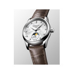 Montre Longines femme automatique acier bracelet cuir taupe - vue D4