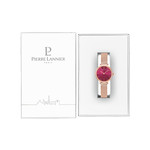 Montre Pierre Lannier femme acier doré rose maille milanaise - vue D2