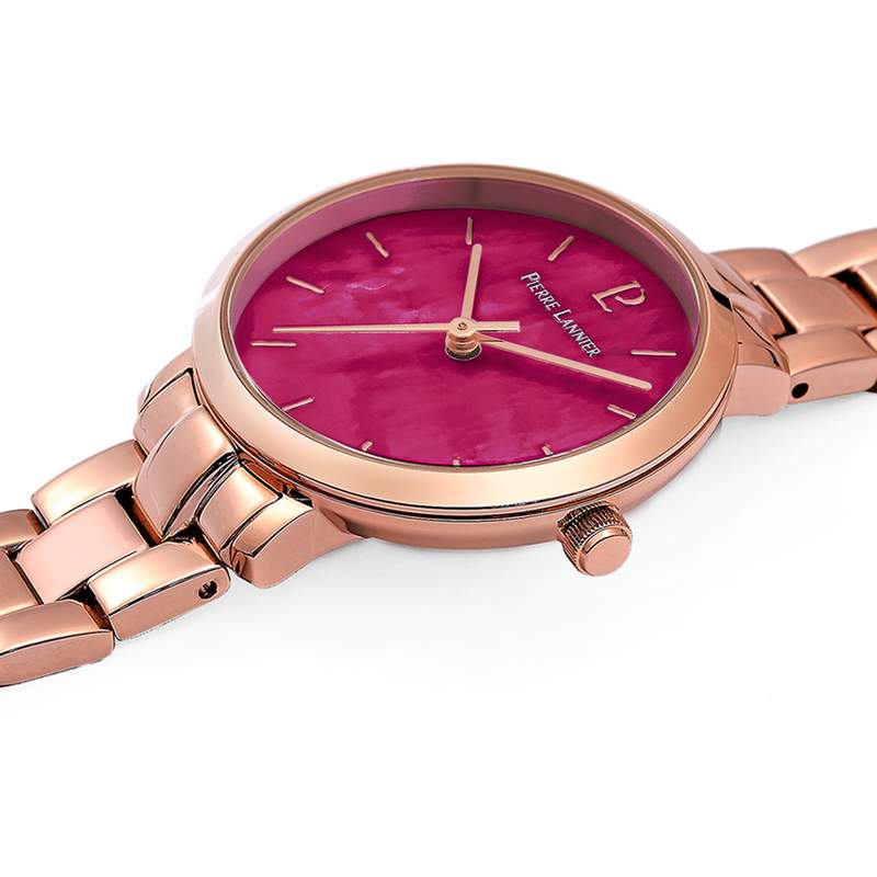 Montre Pierre Lannier femme acier doré rose - vue 2
