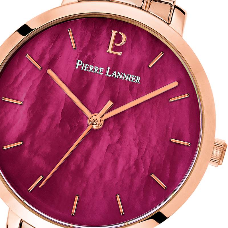 Montre Pierre Lannier femme acier doré rose - vue D1
