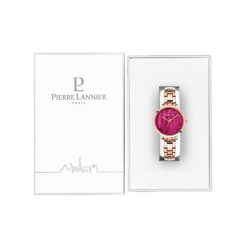 Montre Pierre Lannier femme acier doré rose - vue D2