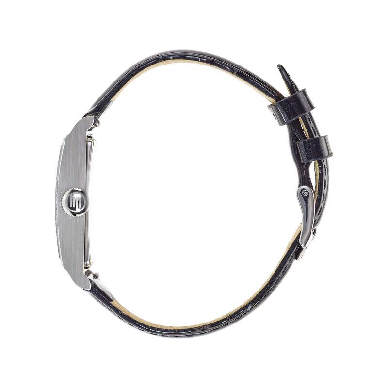 Montre Lip femme acier bracelet cuir noir - vue 2