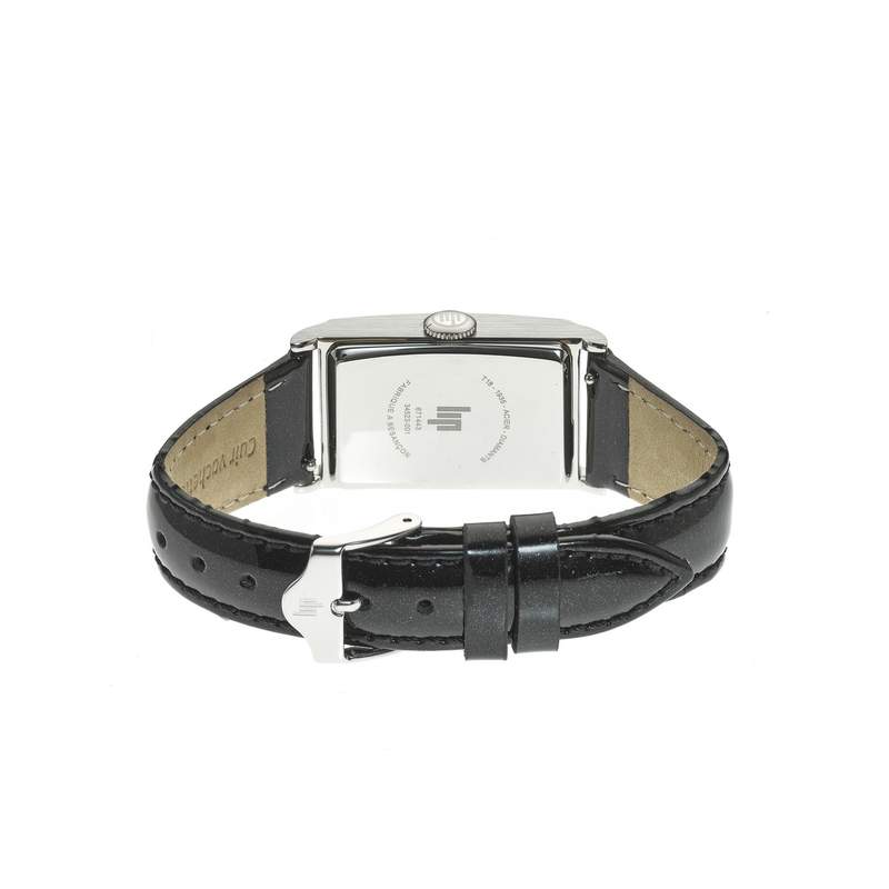 Montre Lip femme acier bracelet cuir noir - vue 3