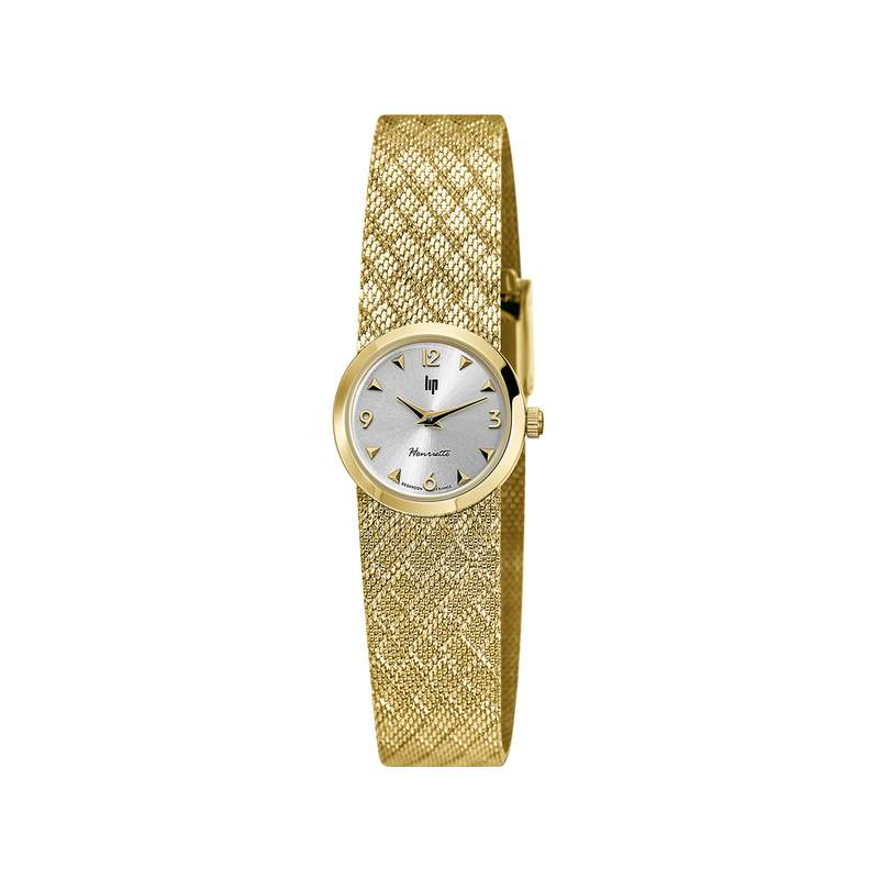 Montre Lip femme acier bracelet métal doré - vue 1