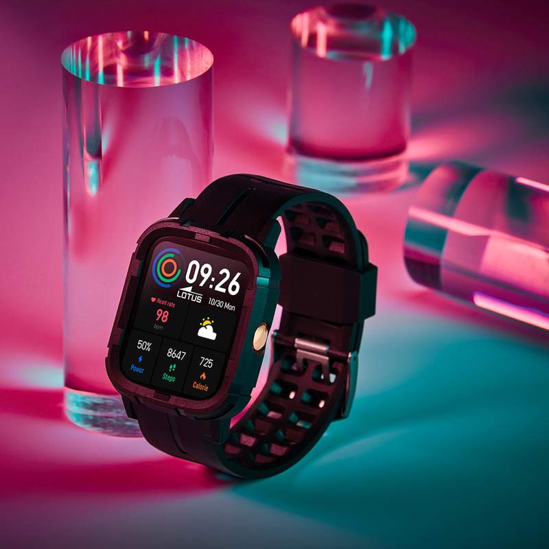 Montre Lotus mixte connectée acier bracelet acier doré rose maille milanaise - vue D3