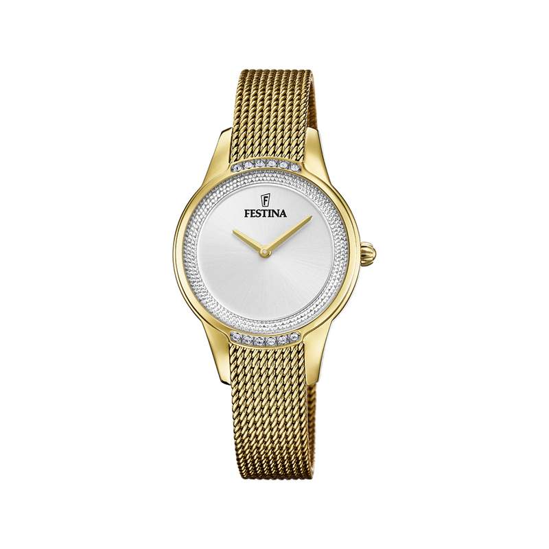 Montre Festina femme acier doré maille milanaise - vue 1