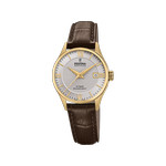 Festina Women's Yellow Gold-Plated Steel Watch with Brown Leather Strap - View 1
