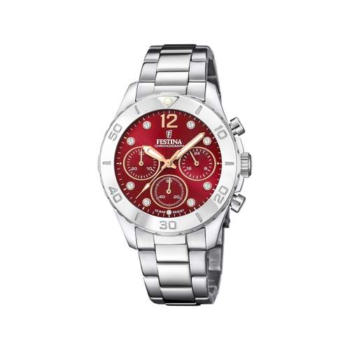Montre Festina femme chronographe acier bracelet acier