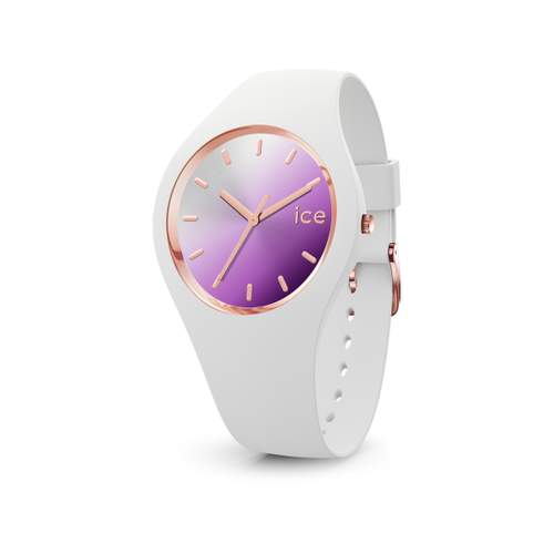 Montre Ice Watch femme analogique, bracelet silicone blanc