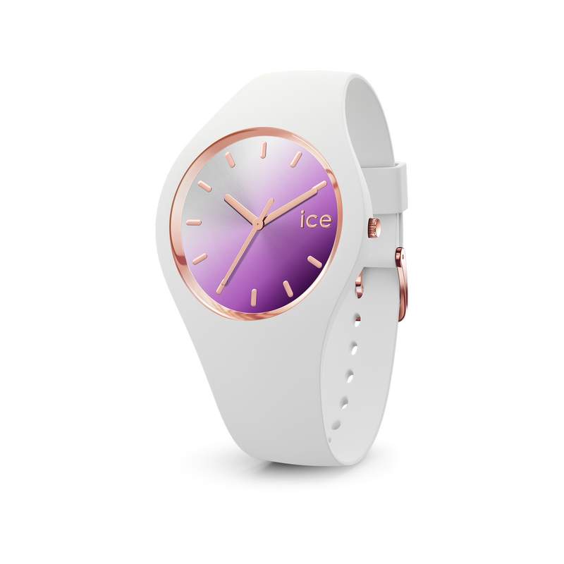 Montre Ice Watch femme analogique, bracelet silicone blanc - vue 1