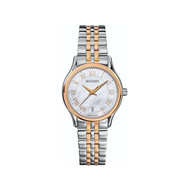 Balmain femme cadran nacre bracelet acier bicolore rose