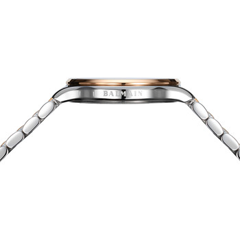 Balmain woman mother-of-pearl dial steel bracelet two-tone pink