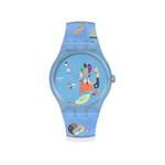 Montre Swatch mixte plastique bracelet silicone bleu - vue 1