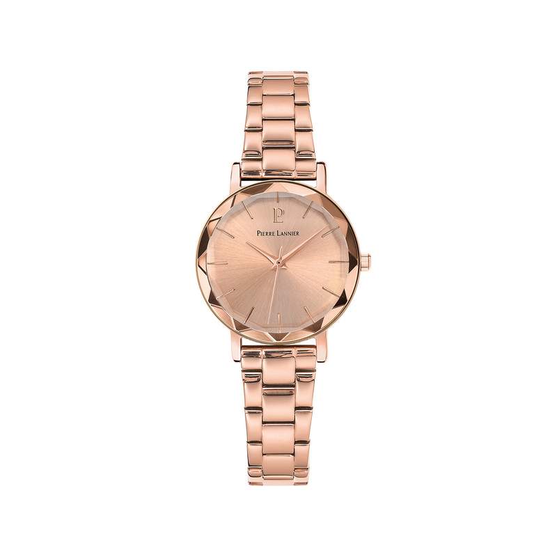 Montre Pierre Lannier femme bracelet acier doré rose - vue 1