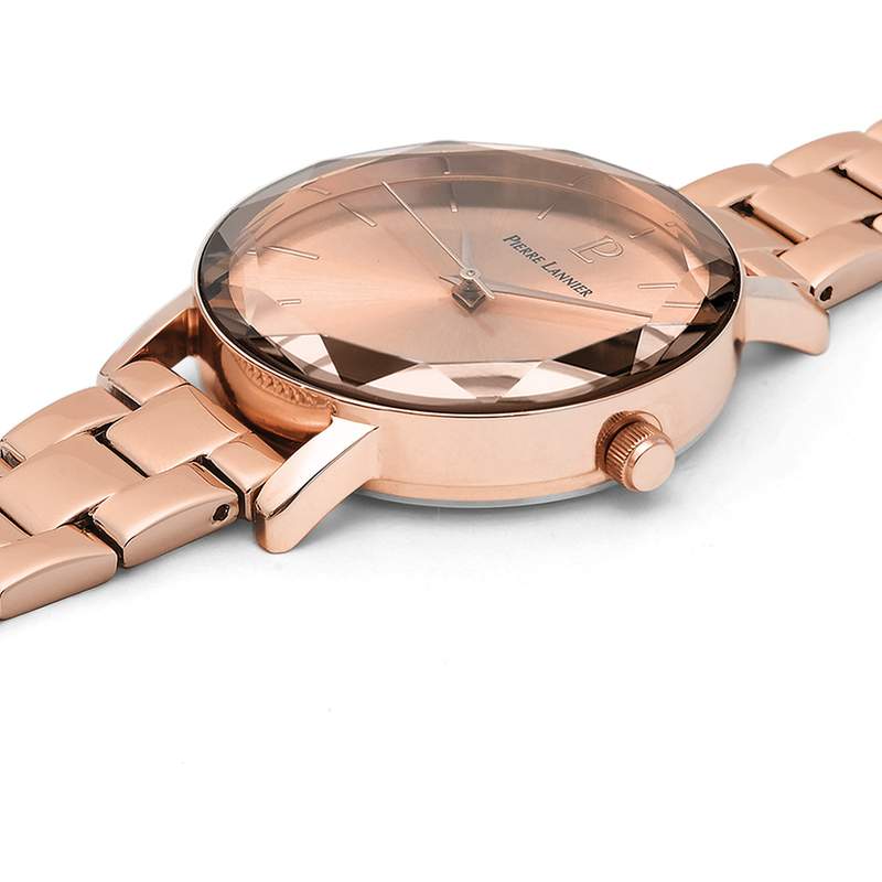 Montre Pierre Lannier femme bracelet acier doré rose - vue 2