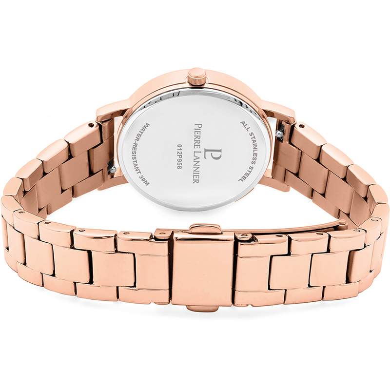 Montre Pierre Lannier femme bracelet acier doré rose - vue 3