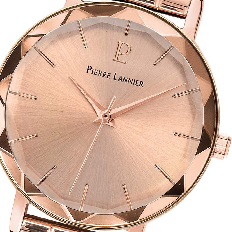 Montre Pierre Lannier femme bracelet acier doré rose - vue D1