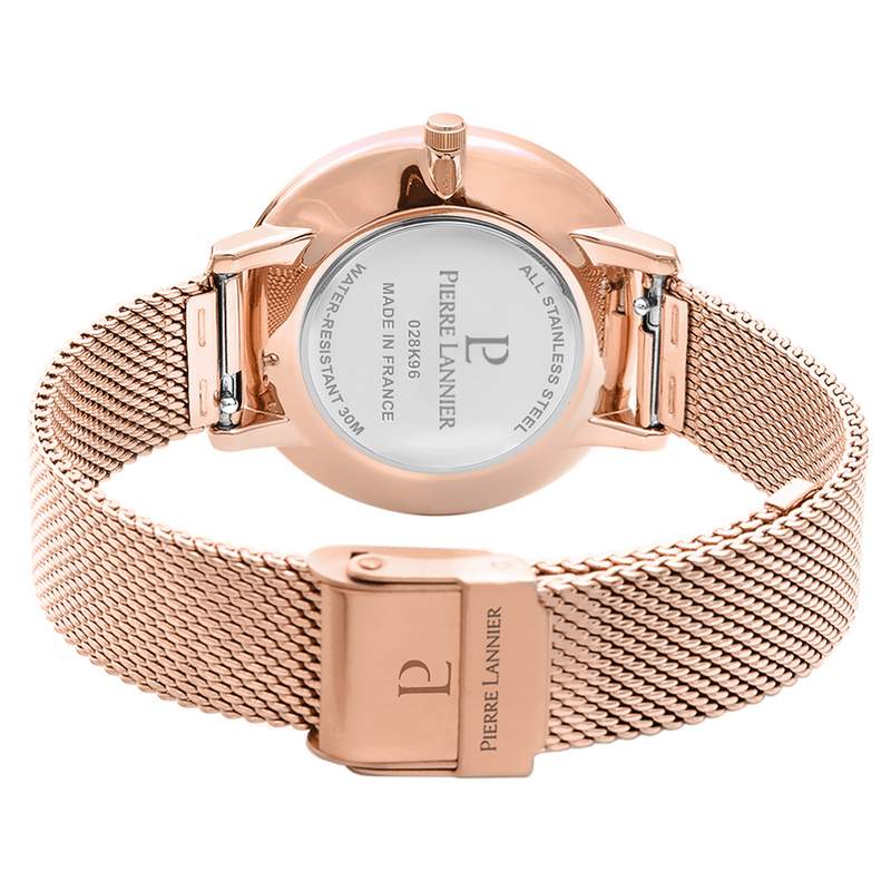 Montre Pierre Lannier femme acier doré rose - vue 3