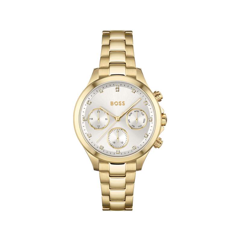 Montre Boss femme bracelet acier dore jaune - vue 1
