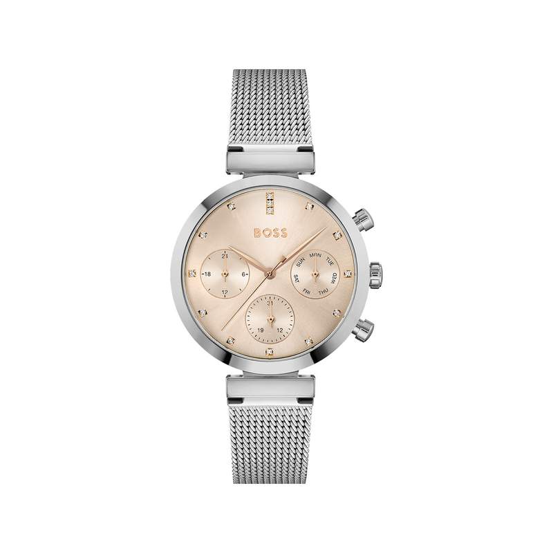 Montre Boss femme bracelet acier argent - vue 1