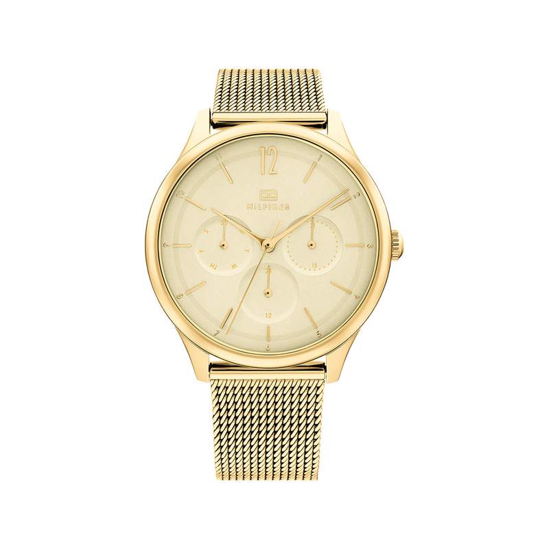 Montre Tommy Hilfiger femme acier doré jaune - vue 1