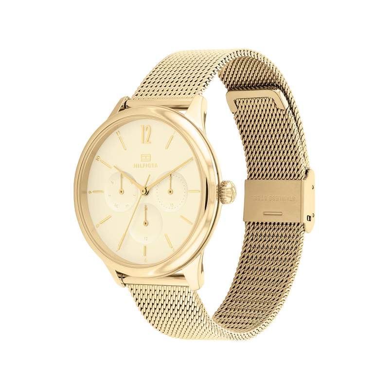 Montre Tommy Hilfiger femme acier doré jaune - vue 2