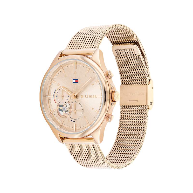 Montre Tommy Hilfiger femme acier doré rose - vue 2