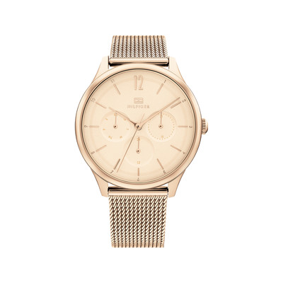 Montre Tommy Hilfiger femme acier dore rose - vue 1