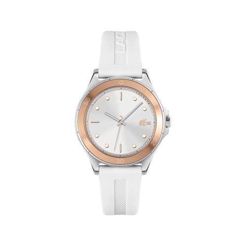 Montre Lacoste femme acier bracelet silicone blanc