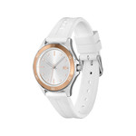 Montre Lacoste femme acier bracelet silicone blanc - vue 2