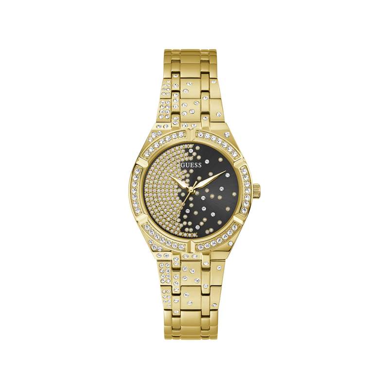 Montre GUESS femme bracelet acier doré jaune - vue 1