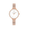 Montre PIERRE LANNIER femme bracelet acier doré rose maille milanaise - vue V1