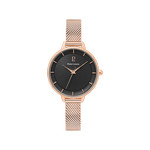 Montre PIERRE LANNIER femme bracelet acier doré rose maille milanaise - vue 1