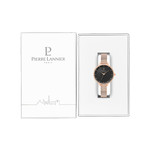 Montre PIERRE LANNIER femme bracelet acier doré rose maille milanaise - vue D2