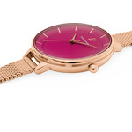 Montre PIERRE LANNIER femme bracelet acier doré rose maille milanaise - vue 2