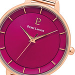 Montre PIERRE LANNIER femme bracelet acier doré rose maille milanaise - vue D1