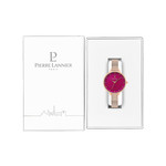 Montre PIERRE LANNIER femme bracelet acier doré rose maille milanaise - vue D2