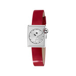 Montre LIP femme acier bracelet cuir rouge - vue 1